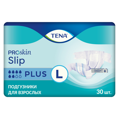 Tena Slip Plus - подгузники для взрослых, L, 30 шт. 10017 - фото 27