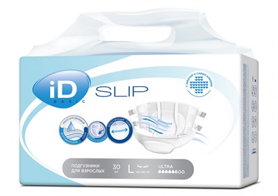iD Slip Basic - впитывающие подгузники для взрослых, L, 30 шт. 10020 - фото 30